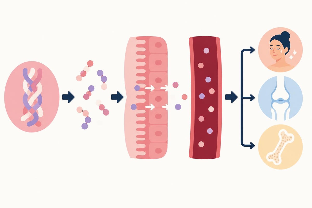 Collagen peptide absorption process