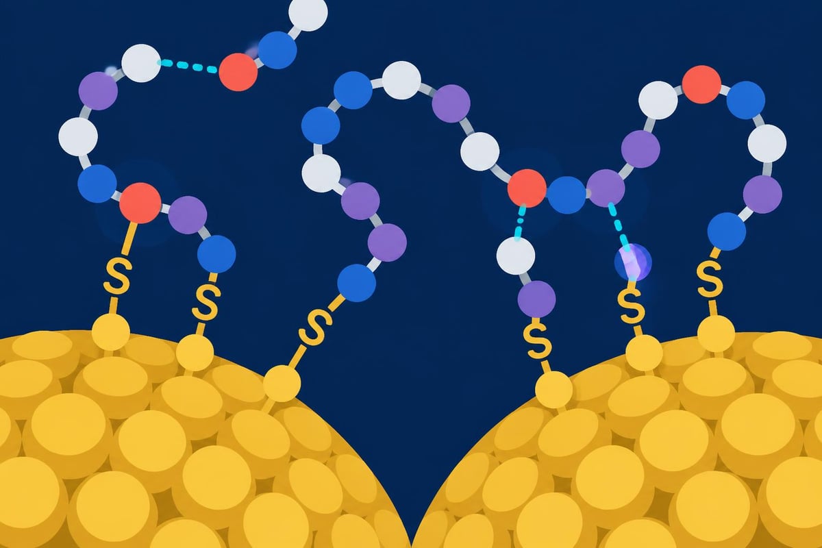 Gold nanoparticle peptide binding