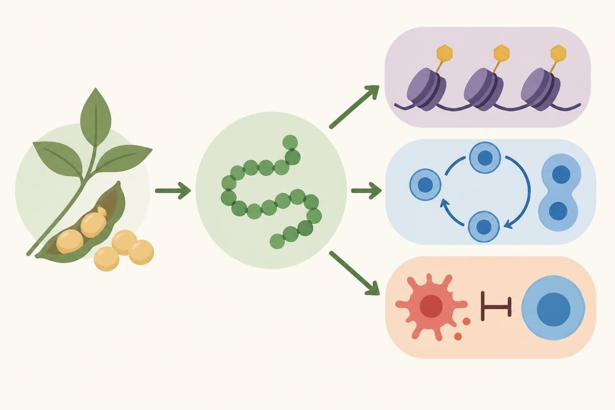 Lunasin soy peptide mechanisms