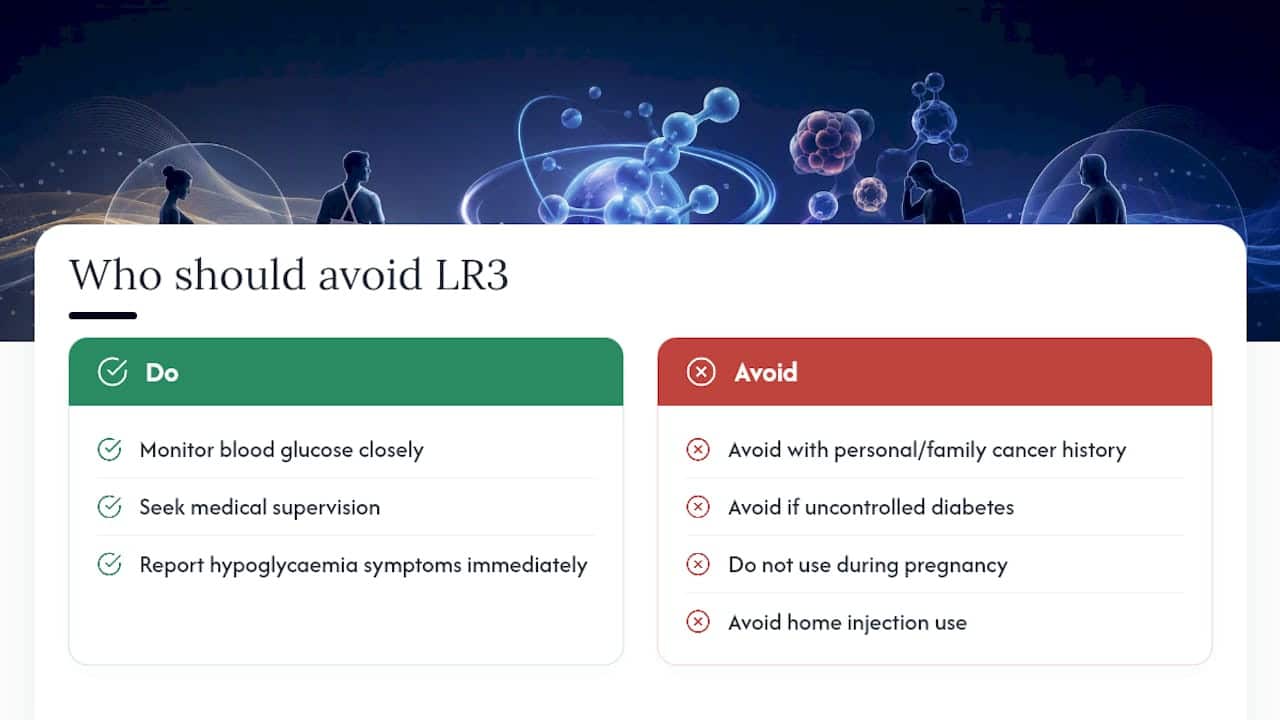 What are the real risks and who should avoid IGF-1 LR3? — overview diagram