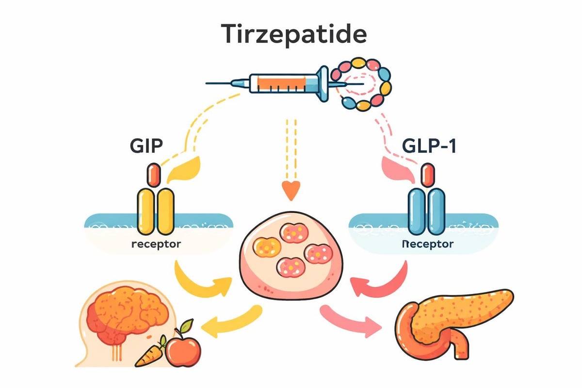 Tirzepatide dual receptor activation