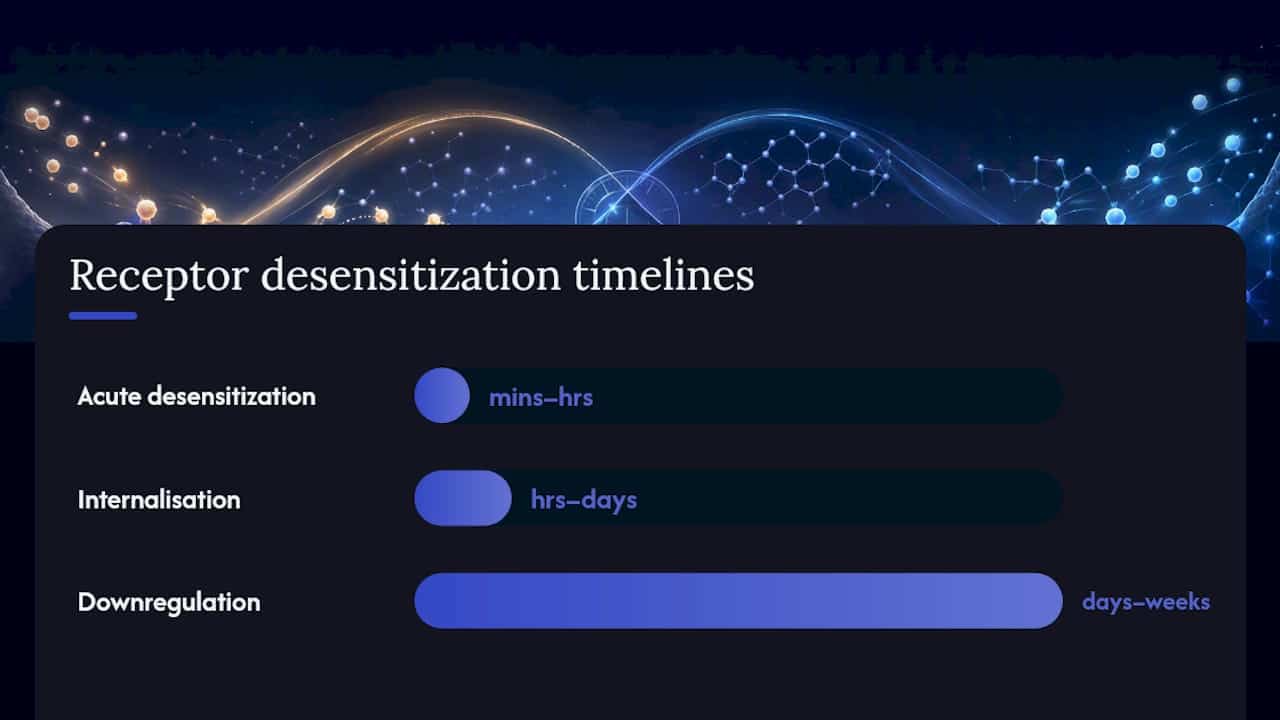 Diagram comparing peptide receptor desensitization phases