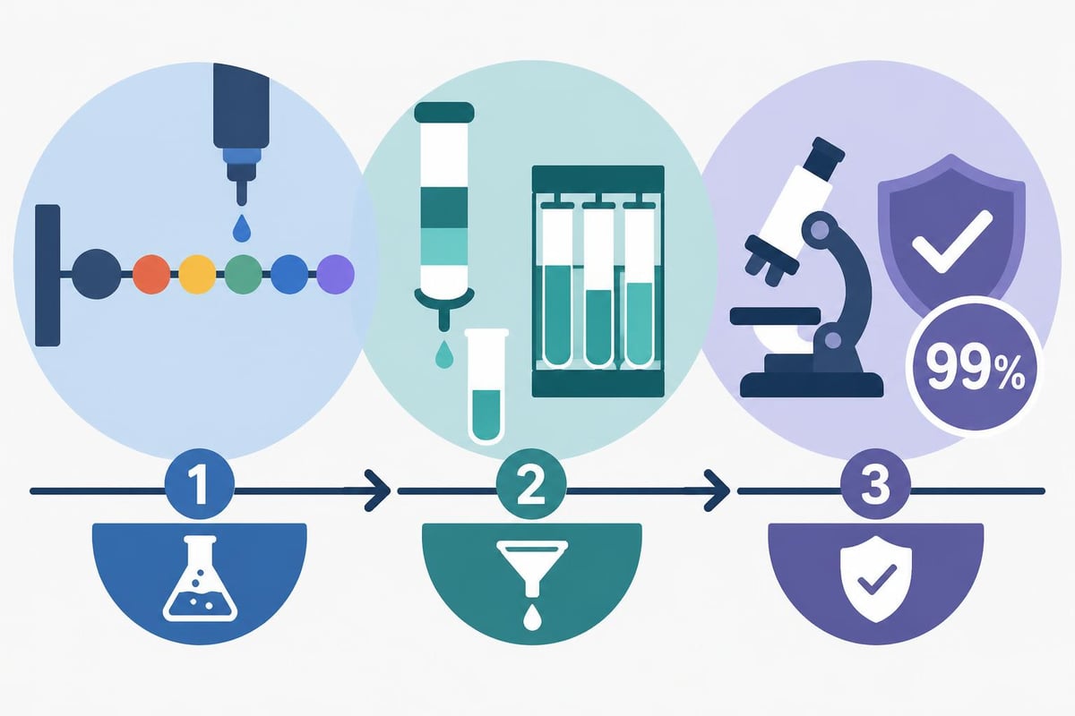 Peptide manufacturing workflow