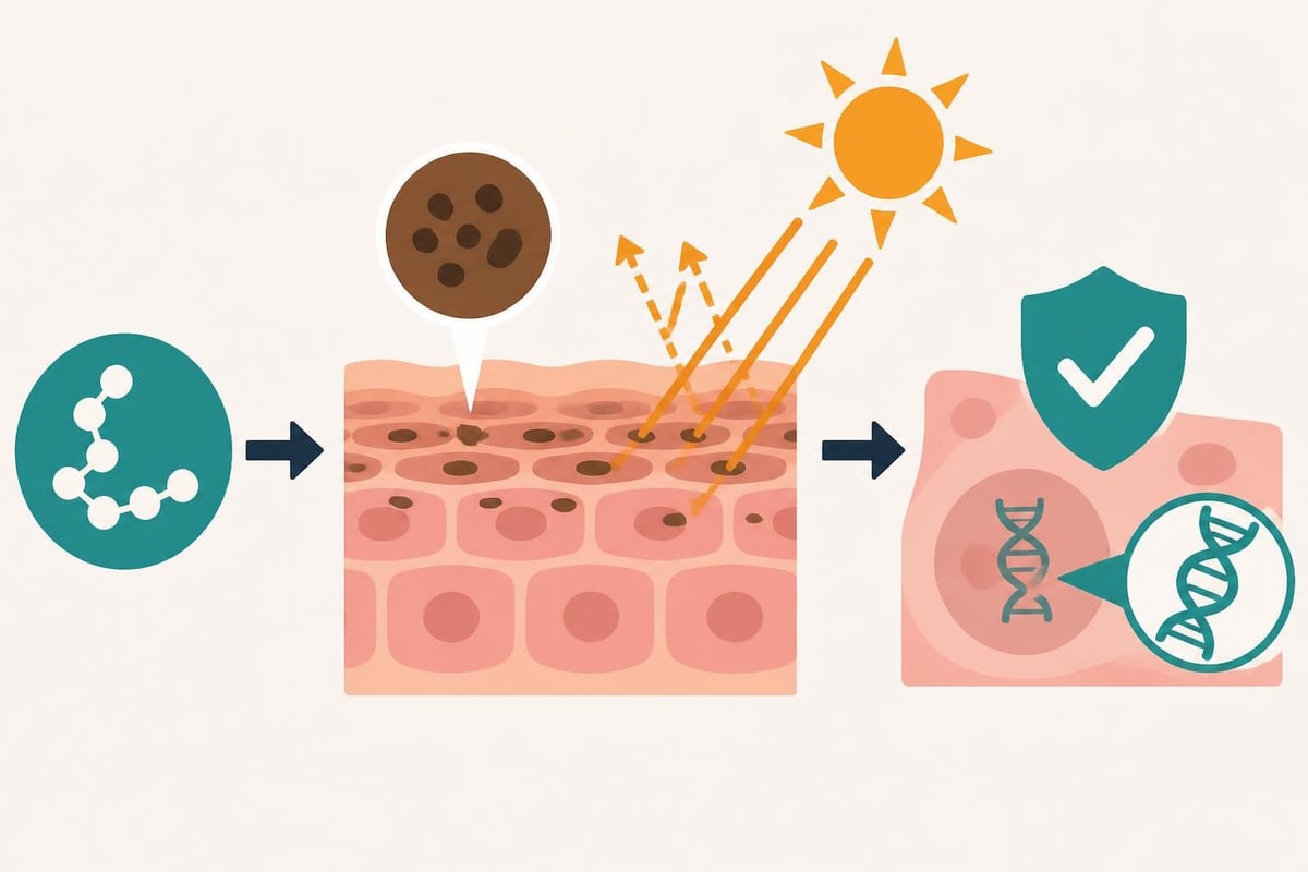 Melanotan peptide photoprotection mechanism