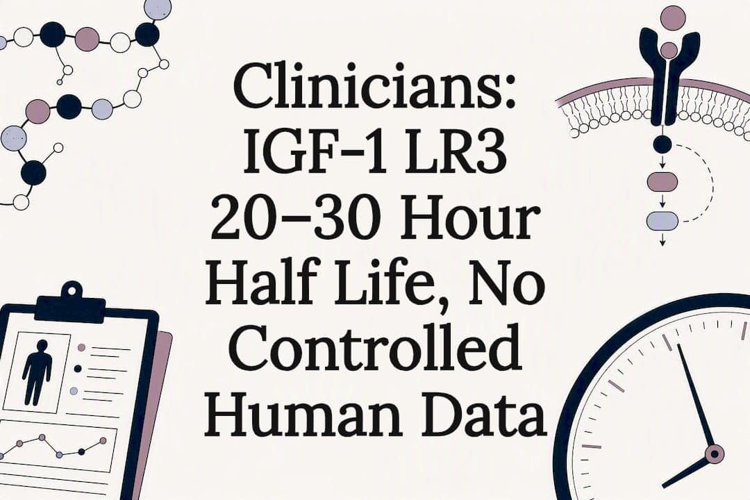 Clinicians: IGF-1 LR3 20&ndash;30 Hour Half Life, No Controlled Human Data