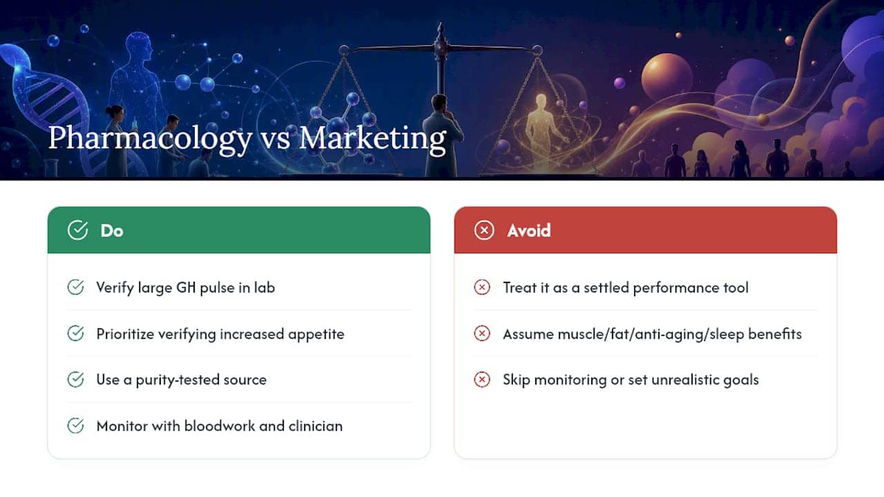 Our take: separate the pharmacology from the marketing — overview diagram