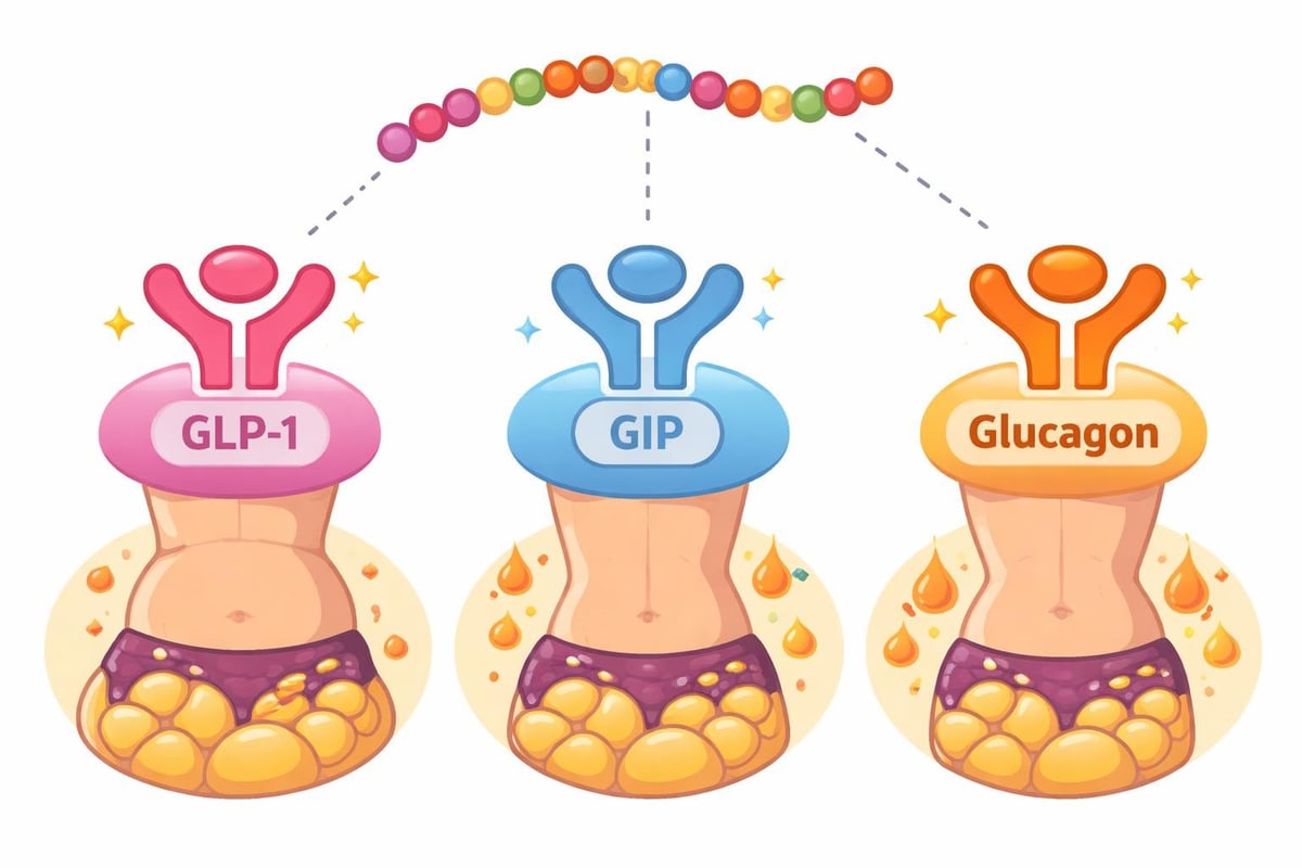 Multi-receptor peptide action
