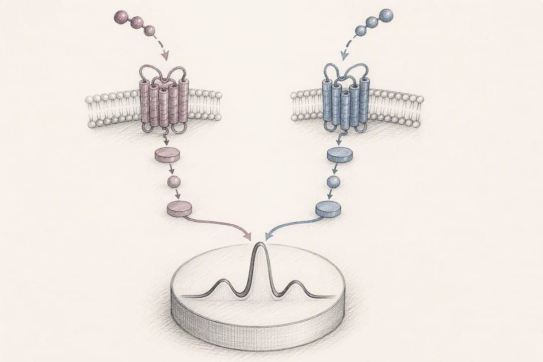 Dual receptor pathways converging on GH pulse