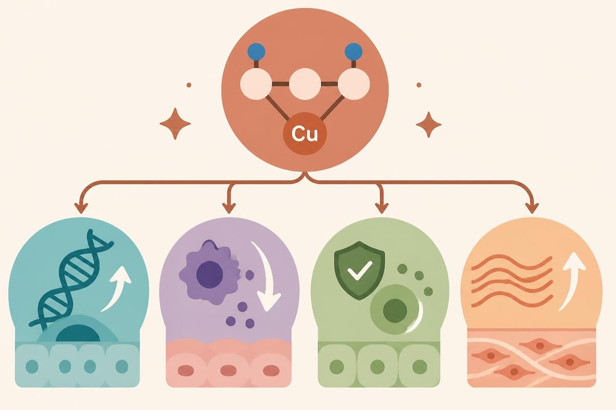 Copper tripeptide cellular mechanisms