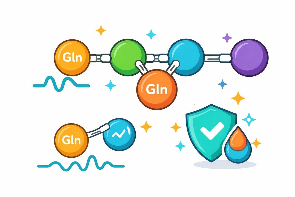 Glutamine peptide molecular bonding